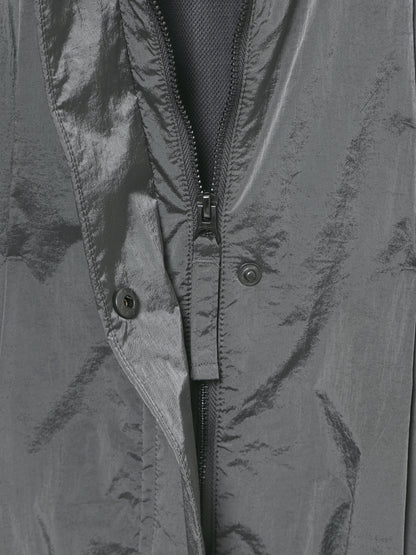 Glossy Nylon Zip-Up Jacket