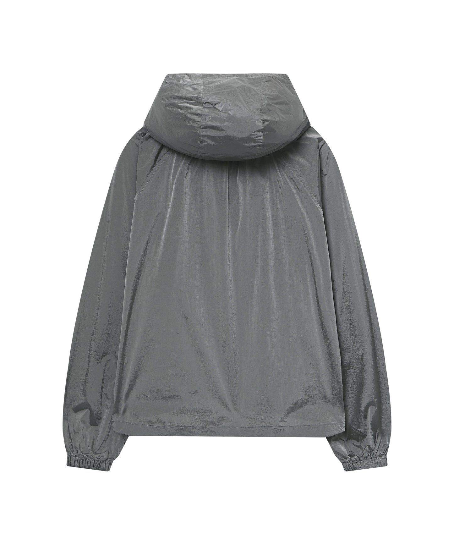 W Glossy Shirring Wind Jacket