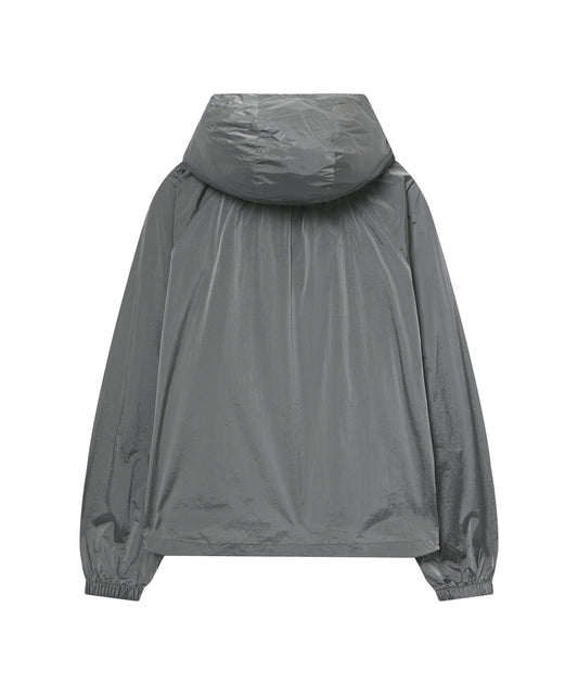 W Glossy Shirring Wind Jacket