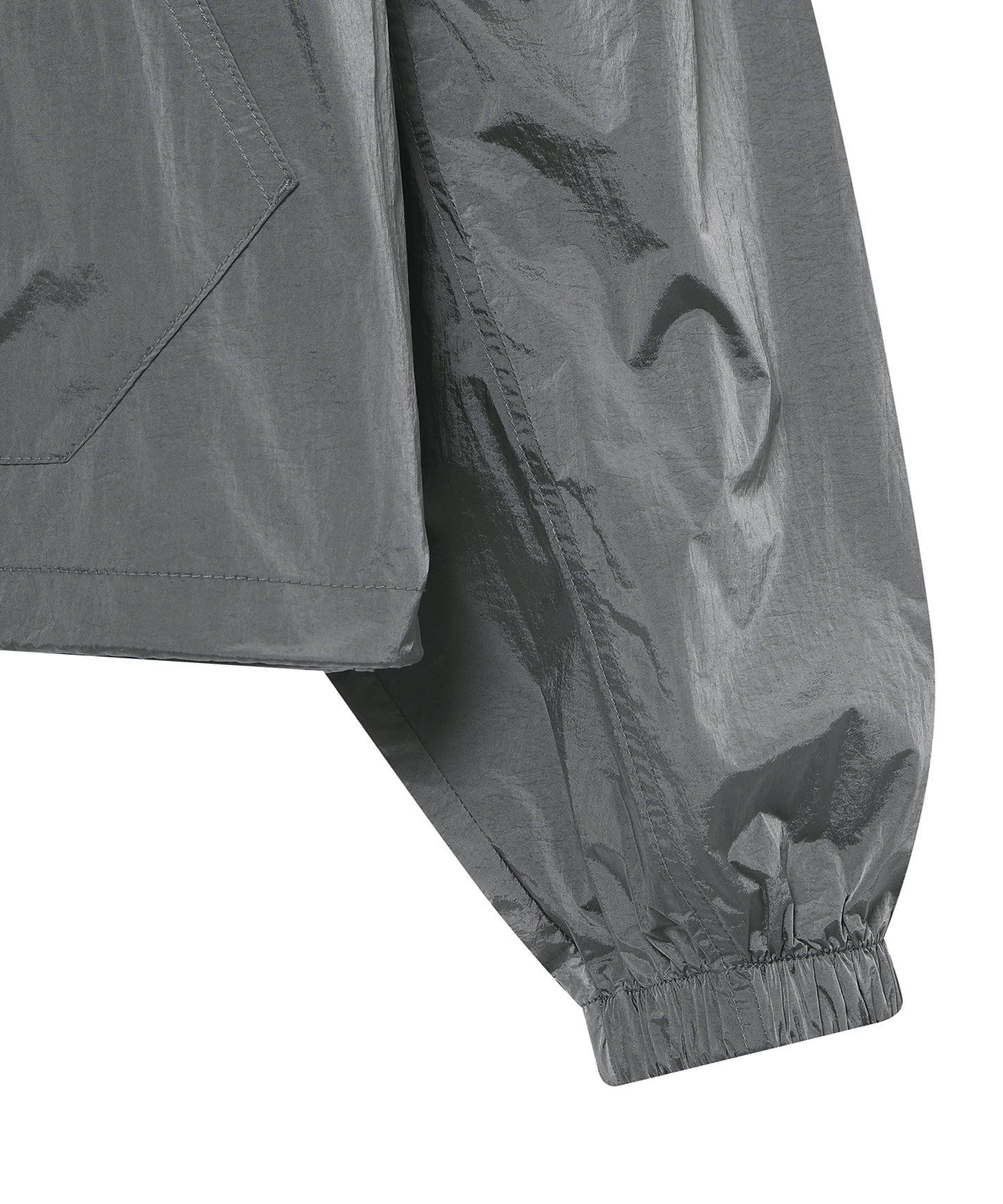 W Glossy Shirring Wind Jacket
