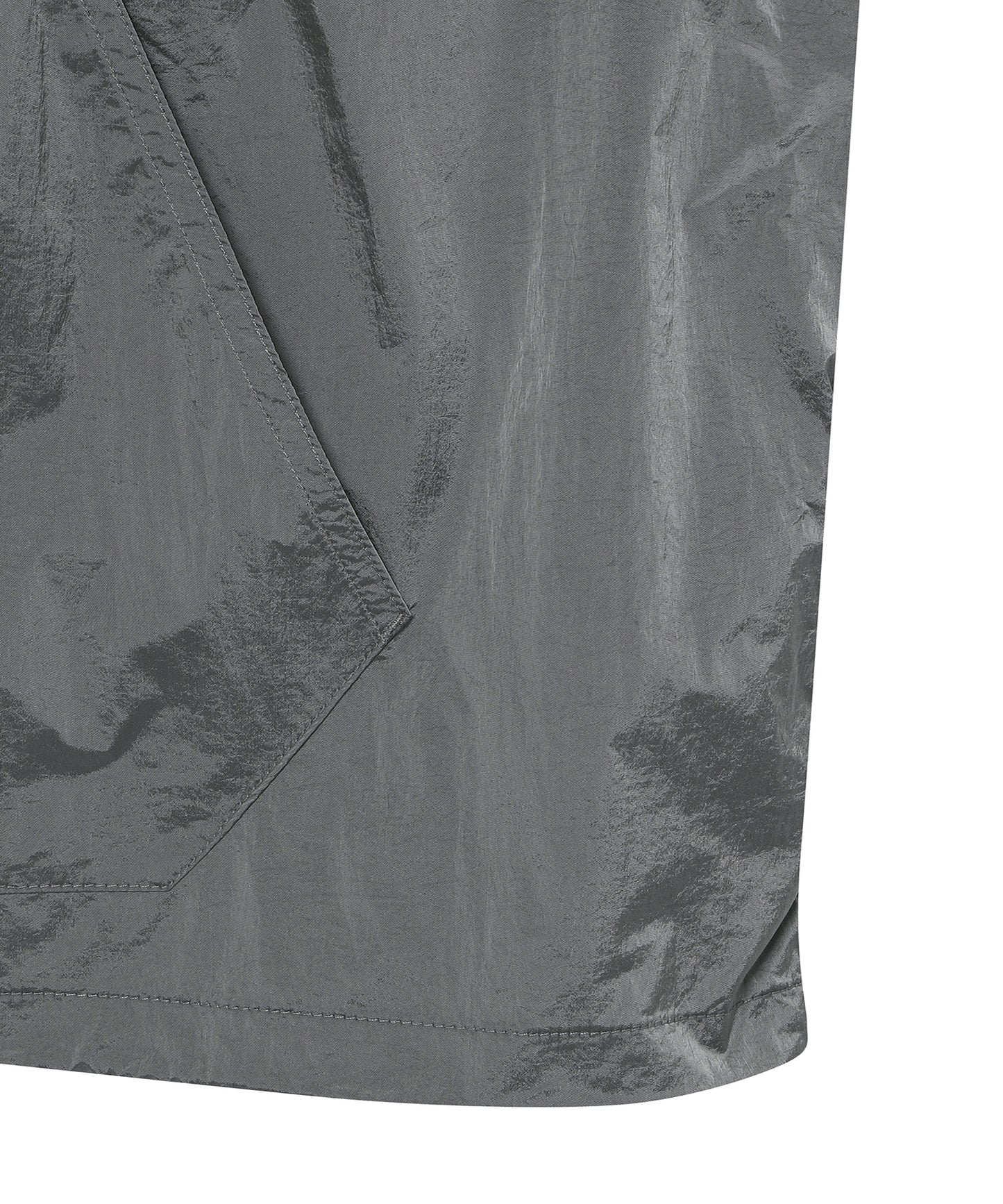 W Glossy Shirring Wind Jacket
