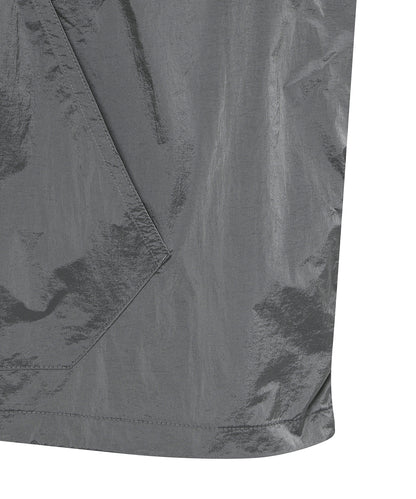 W Glossy Shirring Wind Jacket