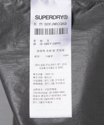 W Glossy Shirring Wind Jacket