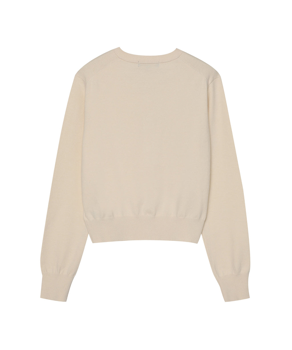 W Roundneck Kint Cardigan