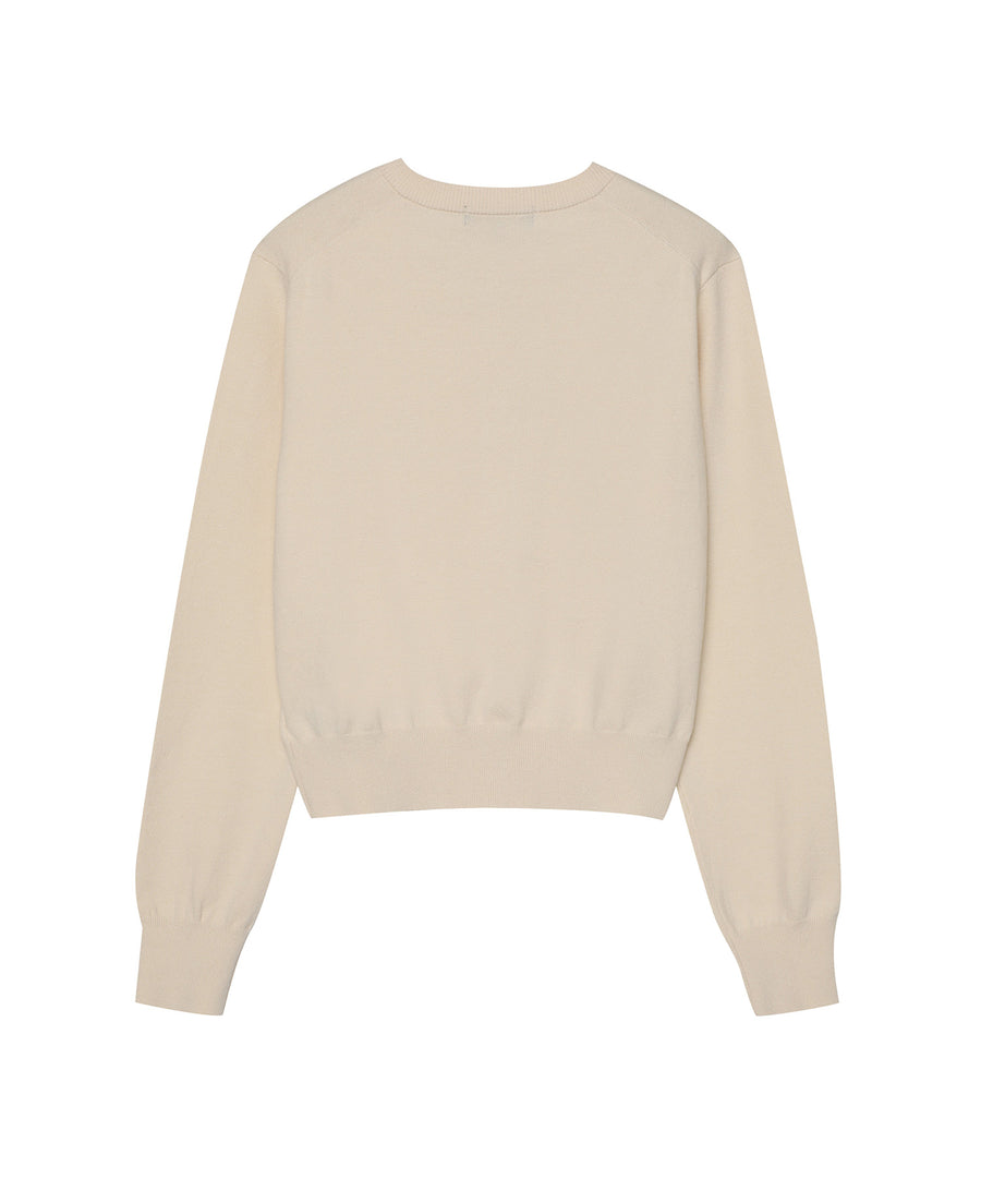 W Roundneck Kint Cardigan