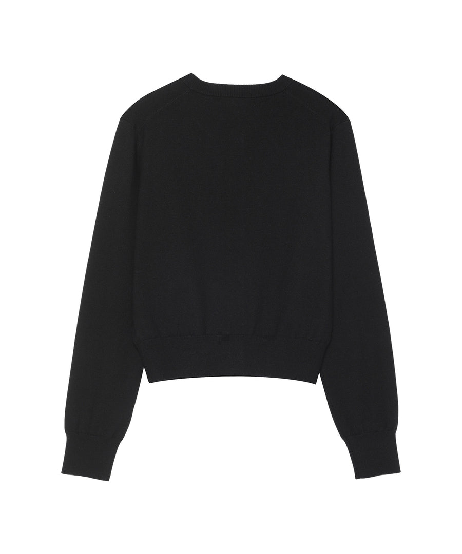 W Roundneck Kint Cardigan