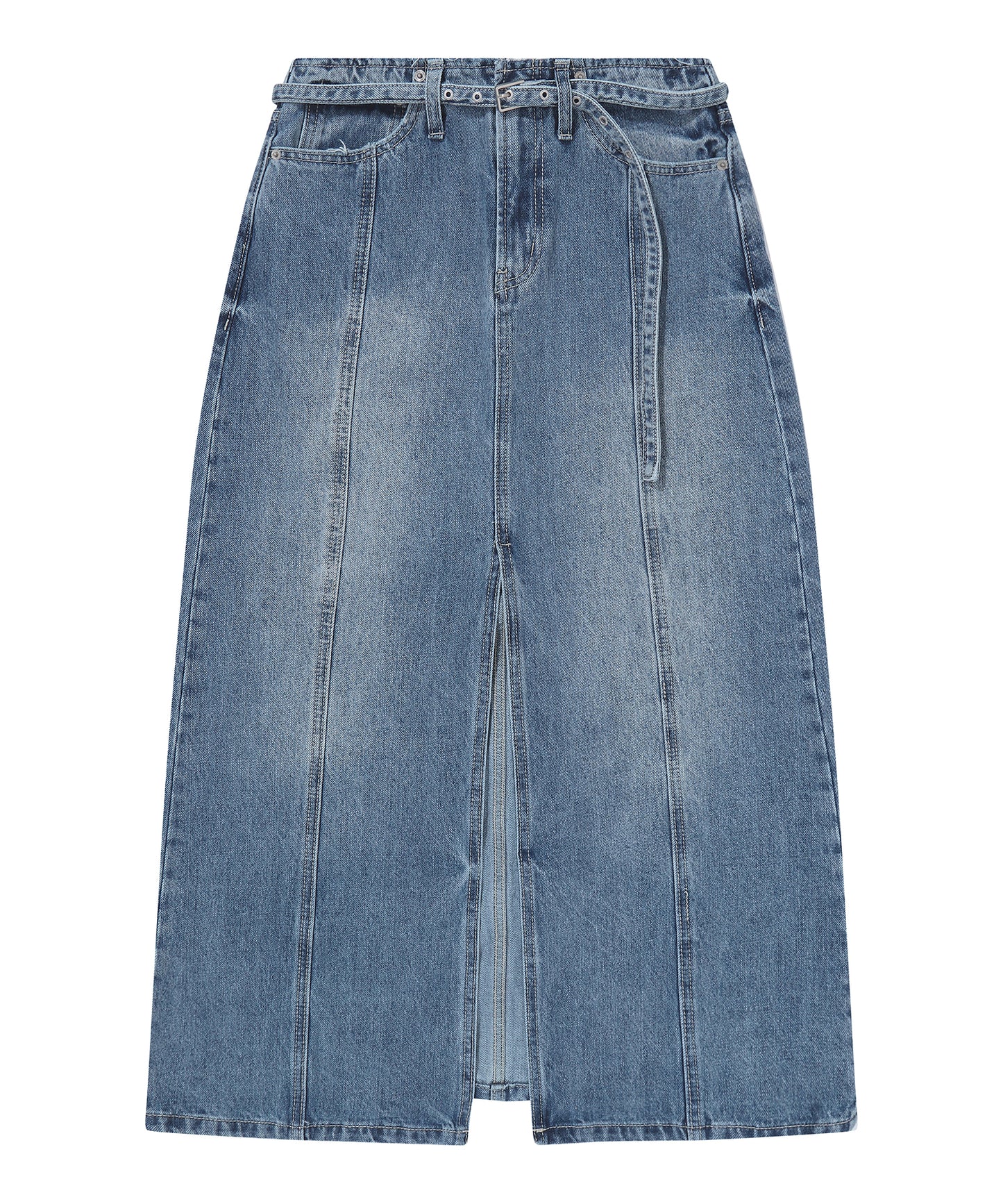W A Line Denim Maxi Skirt - M/Indigo