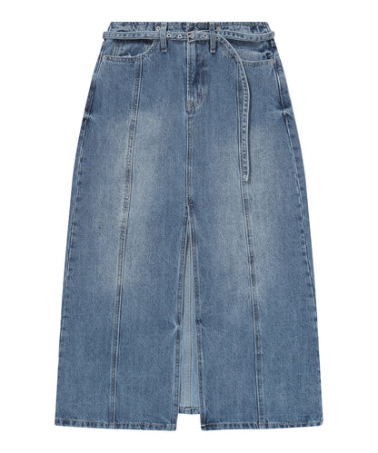 W A Line Denim Maxi Skirt - M/Indigo