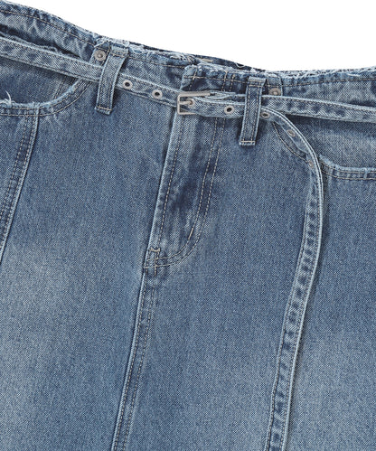 W A Line Denim Maxi Skirt - M/Indigo