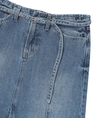 W A Line Denim Maxi Skirt - M/Indigo