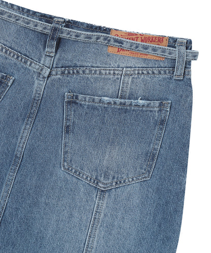 W A Line Denim Maxi Skirt - M/Indigo