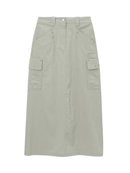 W Nylon Cargo Skirt