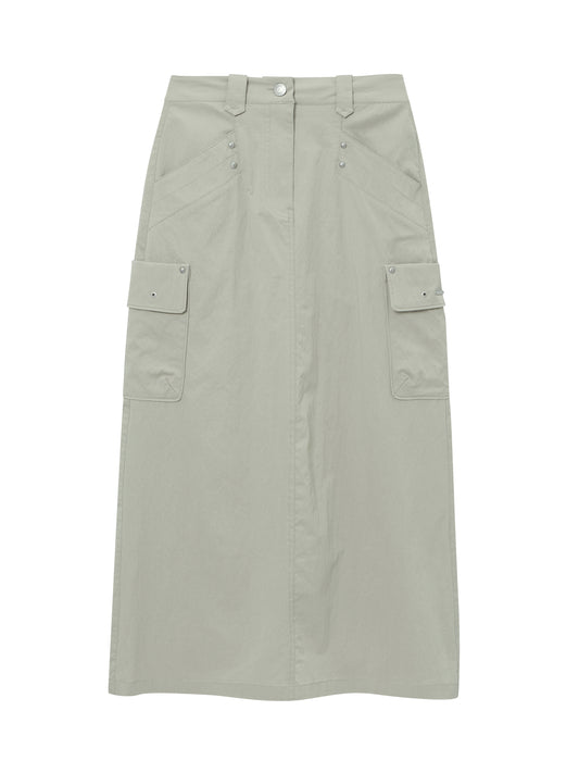W Nylon Cargo Skirt