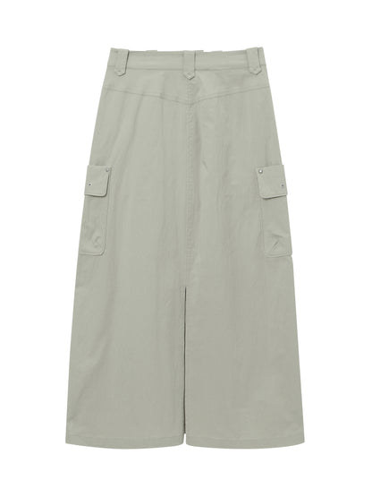 W Nylon Cargo Skirt