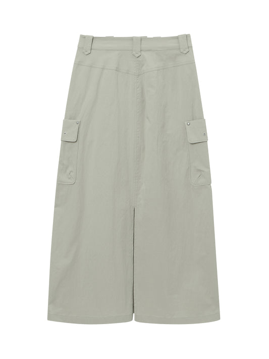 W Nylon Cargo Skirt