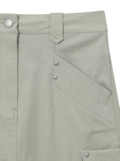 W Nylon Cargo Skirt