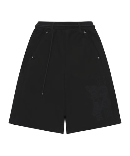W Rough Cut Half Sweatpants