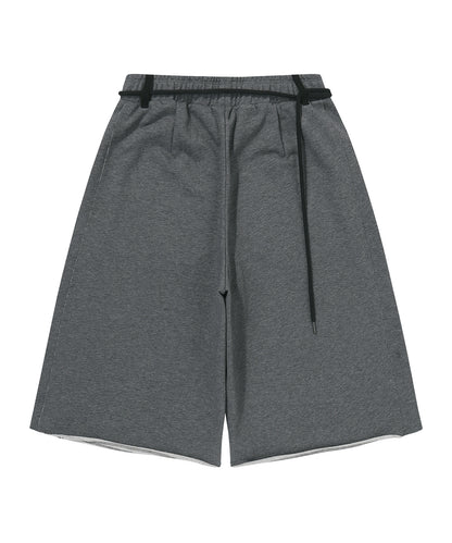 W Rough Cut Half Sweatpants