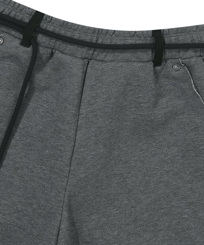 W Rough Cut Half Sweatpants