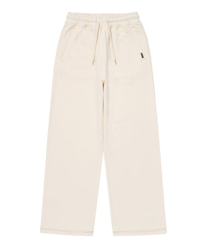 W Vintage Washed Wide Sweatpants - Cream