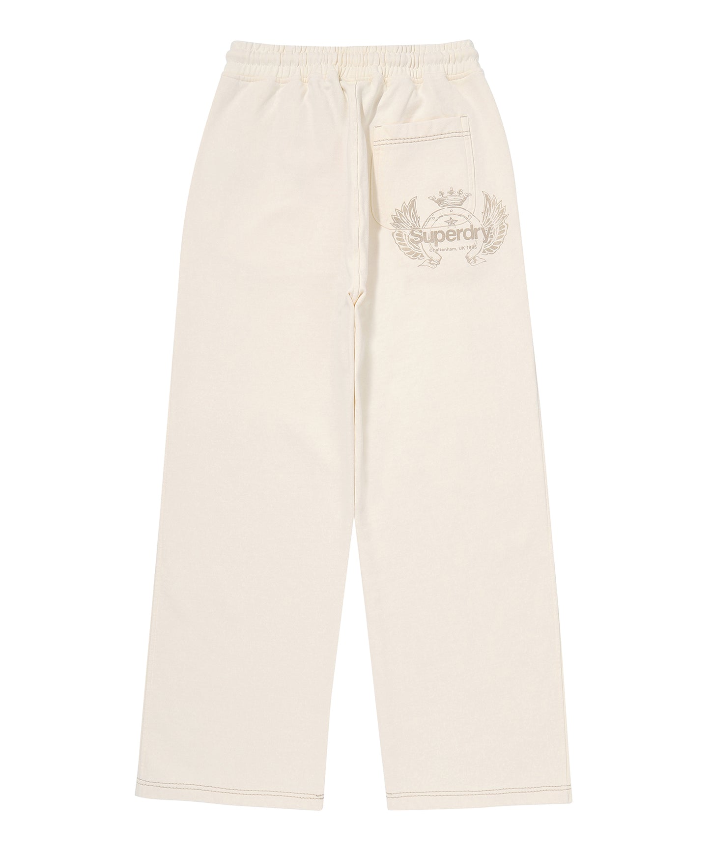 W Vintage Washed Wide Sweatpants - Cream
