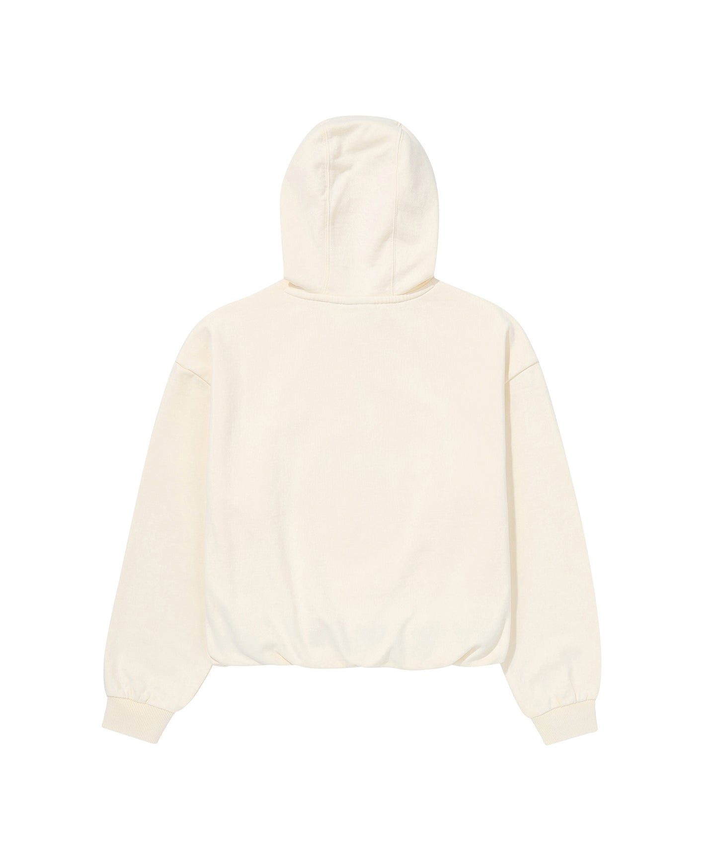 W Vintage Washed Crop Hoodie - Cream