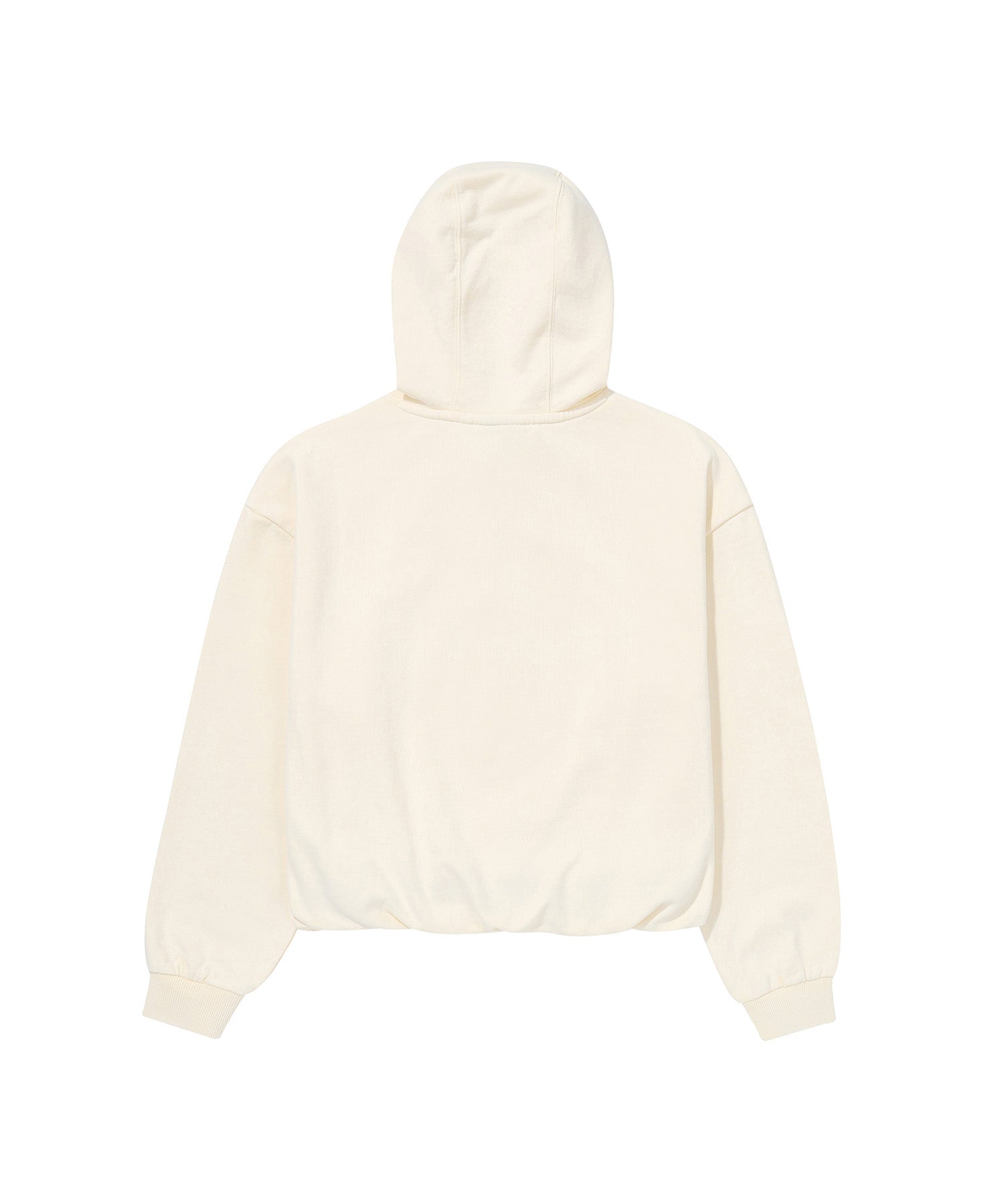 W Vintage Washed Crop Hoodie - Cream