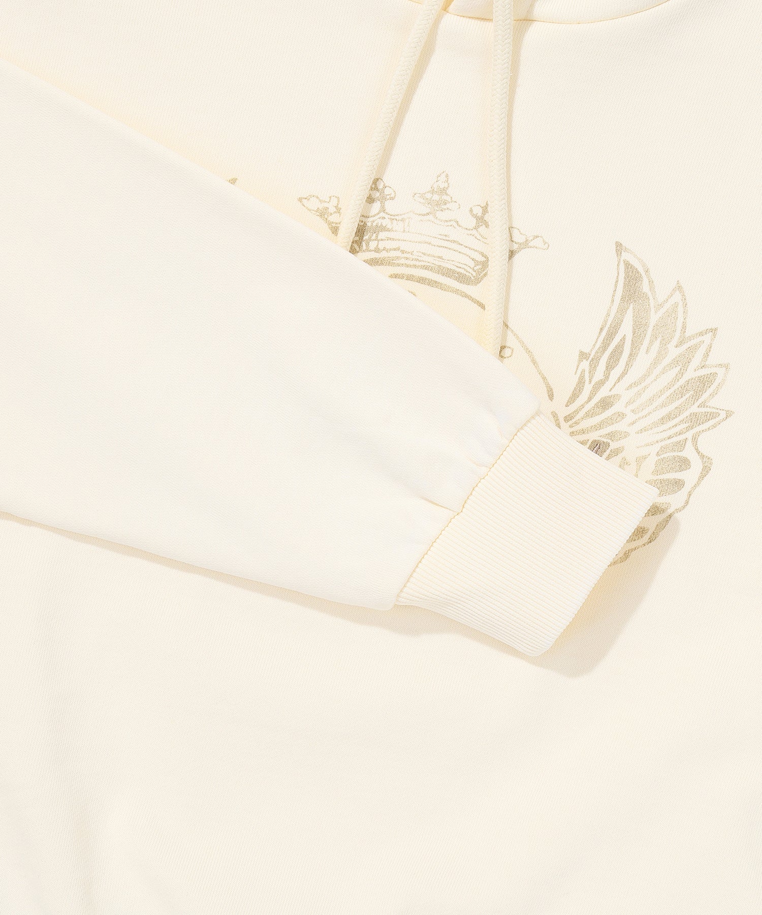 W Vintage Washed Crop Hoodie - Cream