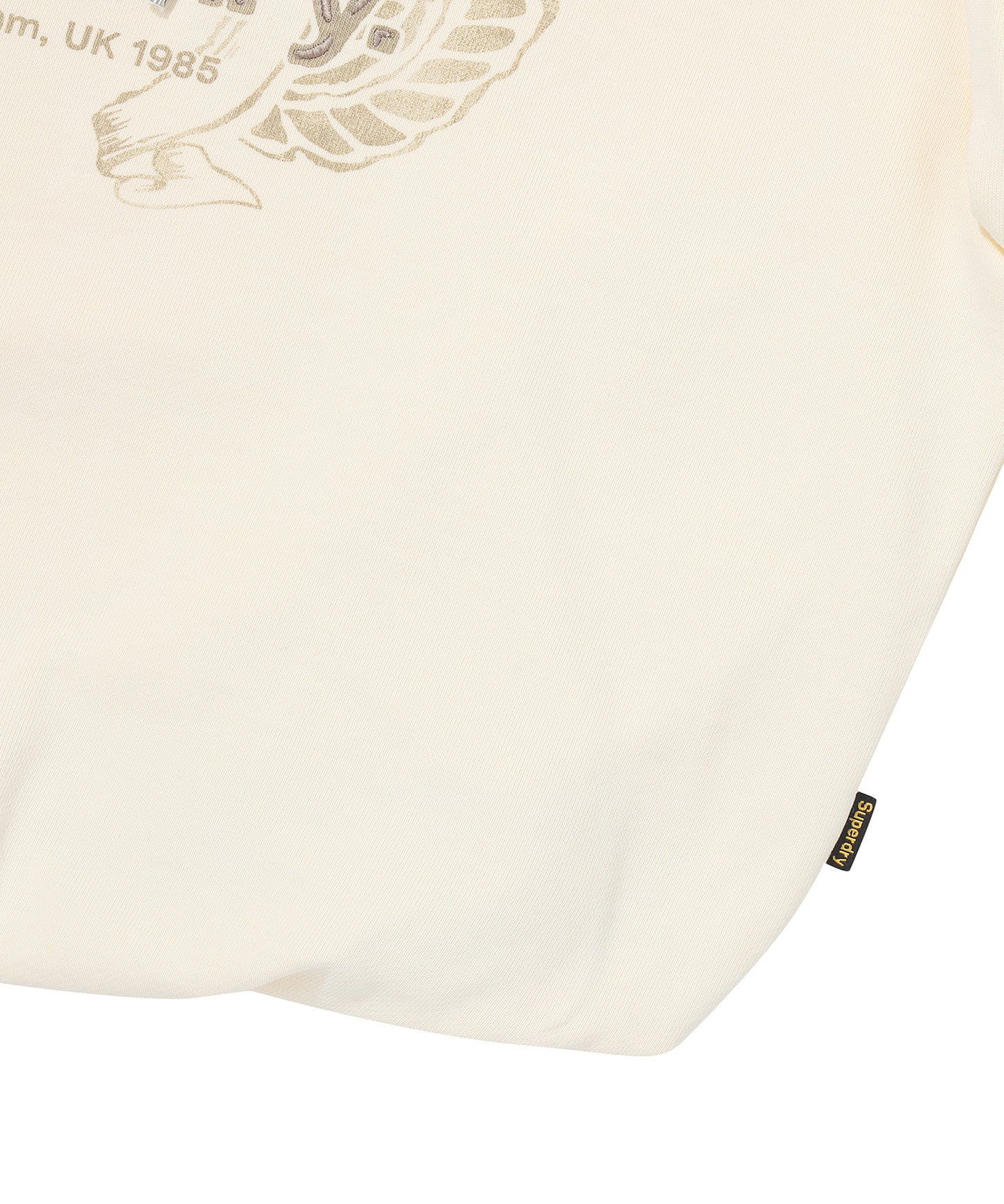W Vintage Washed Crop Hoodie - Cream