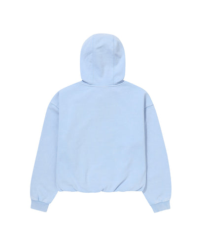 W Vintage Washed Crop Hoodie - L/Blue