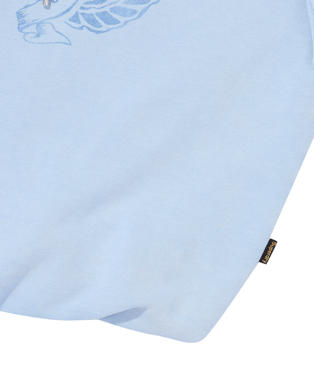 W Vintage Washed Crop Hoodie - L/Blue