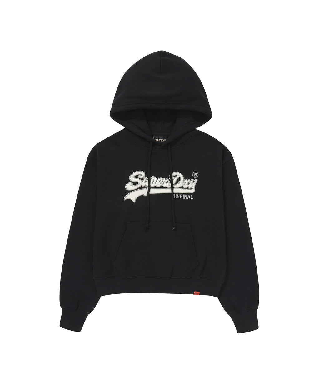 W Vintage Logo Crop Hoodie