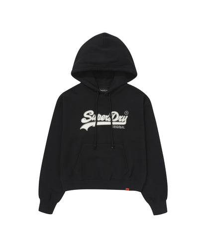 W Vintage Logo Crop Hoodie