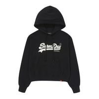 W Vintage Logo Crop Hoodie