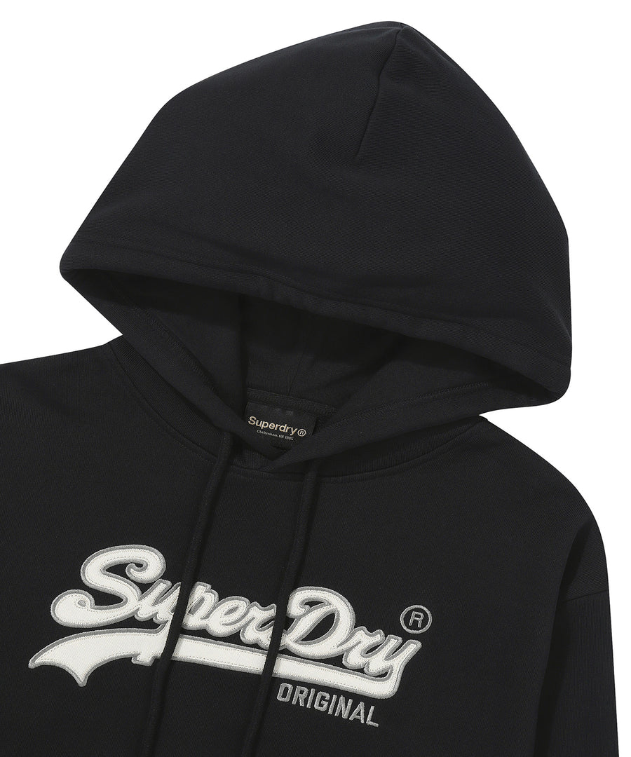 W Vintage Logo Crop Hoodie