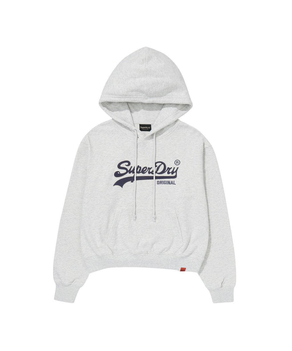 W Vintage Logo Crop Hoodie