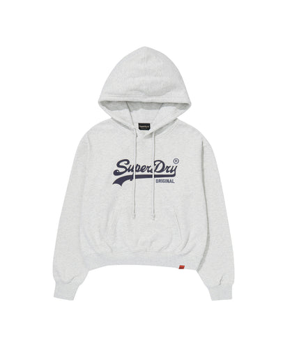W Vintage Logo Crop Hoodie
