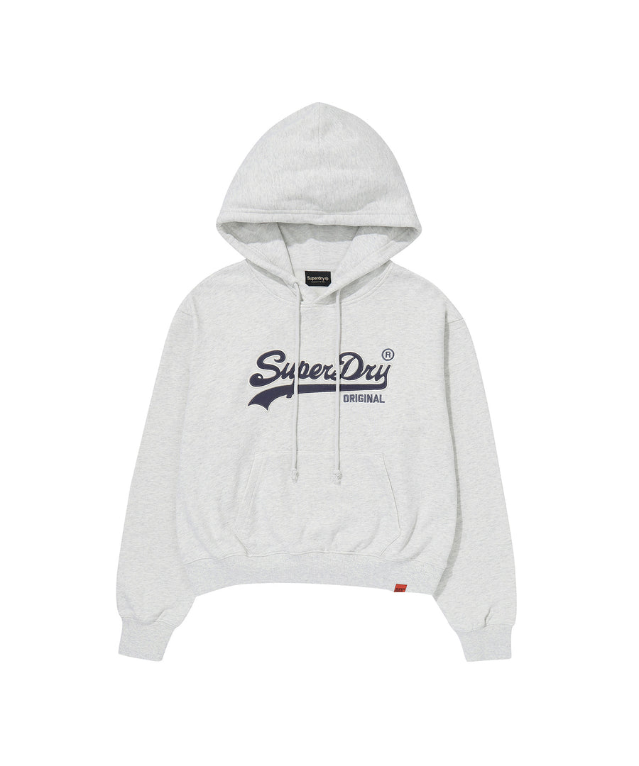 W Vintage Logo Crop Hoodie