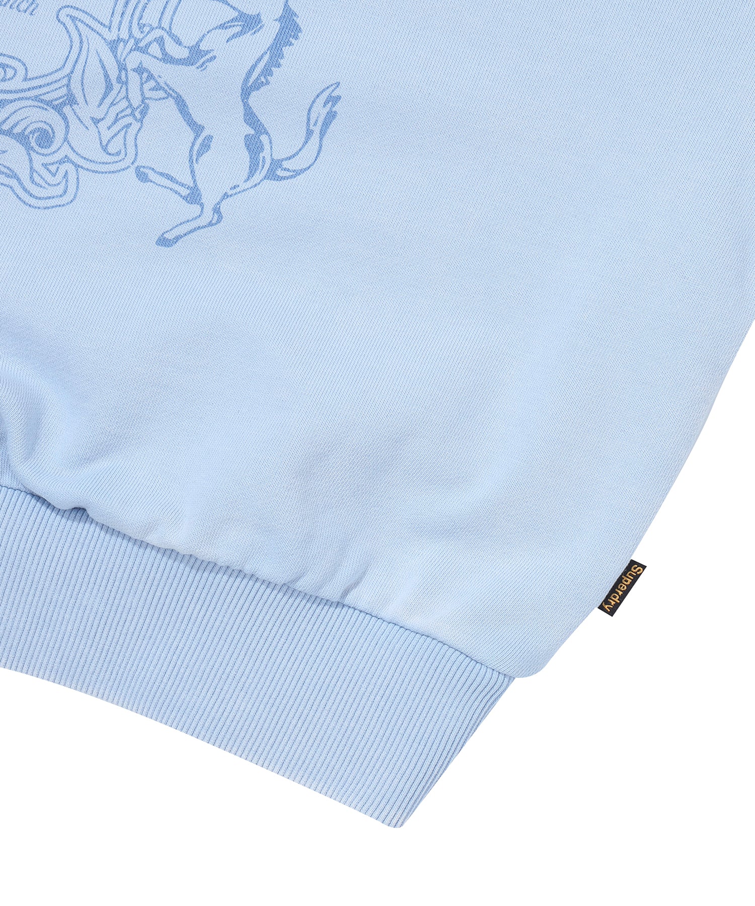 W Vintage Washed Crop Sweatshirt - L/Blue