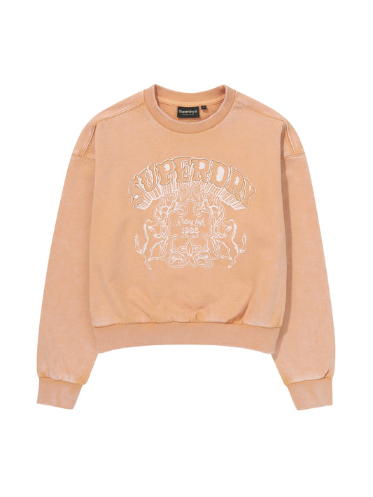 W Vintage Washed Crop Sweatshi