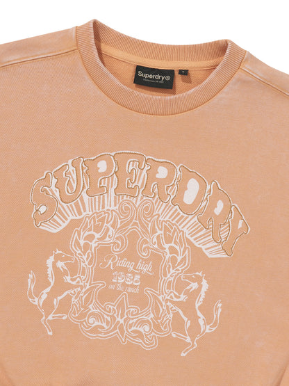 W Vintage Washed Crop Sweatshi
