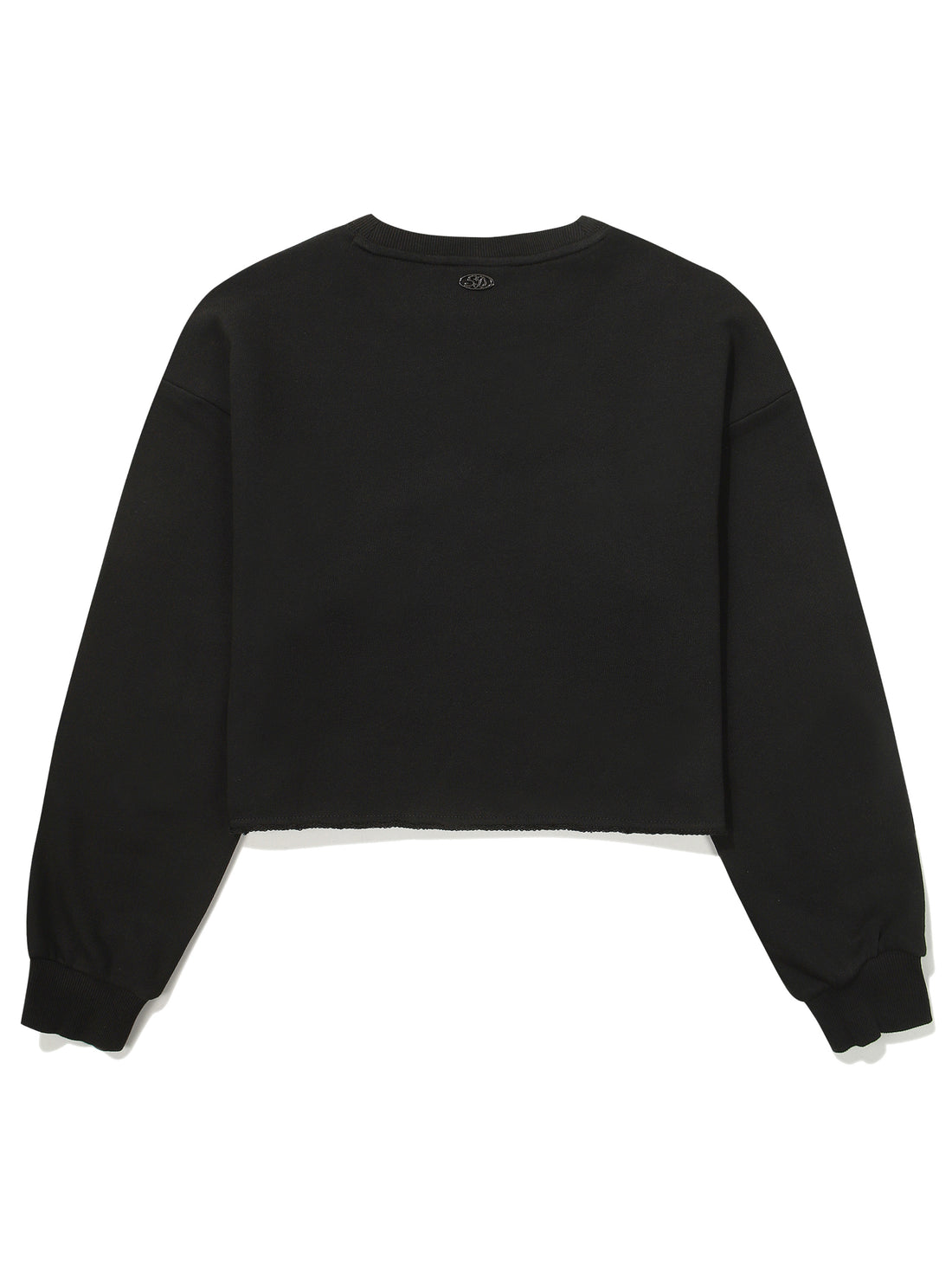 W Crop Raw Edge Sweatshirt - Black