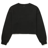 W Crop Raw Edge Sweatshirt - Black