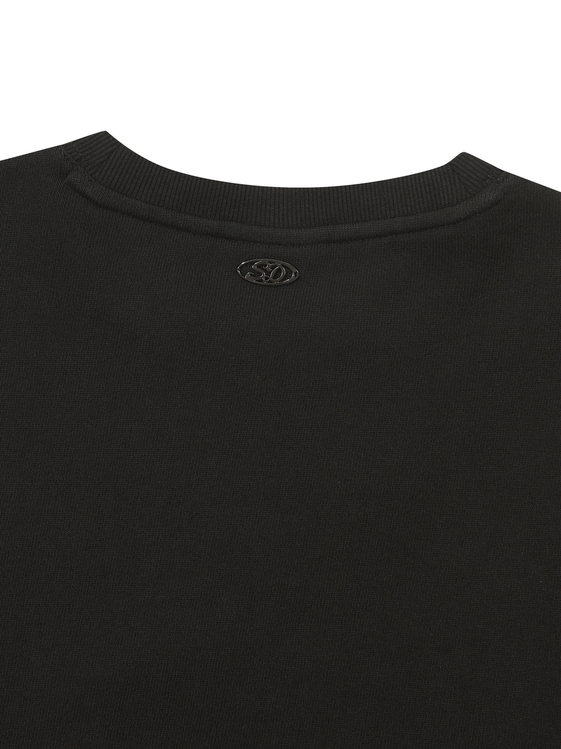 W Crop Raw Edge Sweatshirt - Black