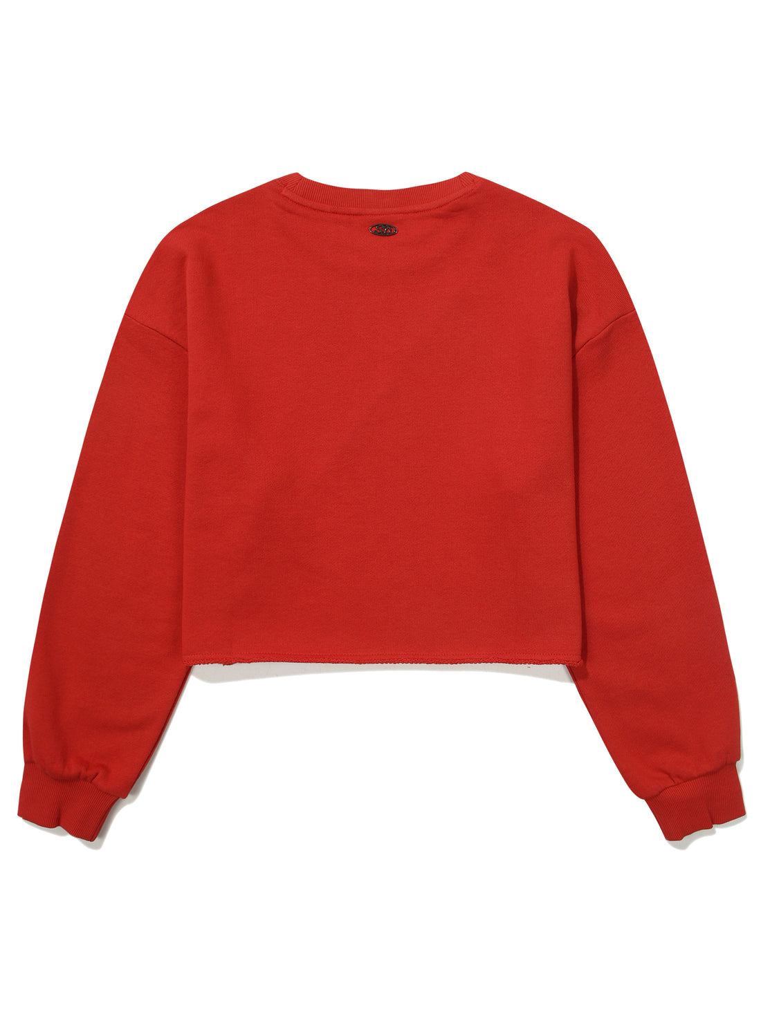 W Crop Raw Edge Sweatshirt - Red