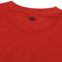 W Crop Raw Edge Sweatshirt - Red