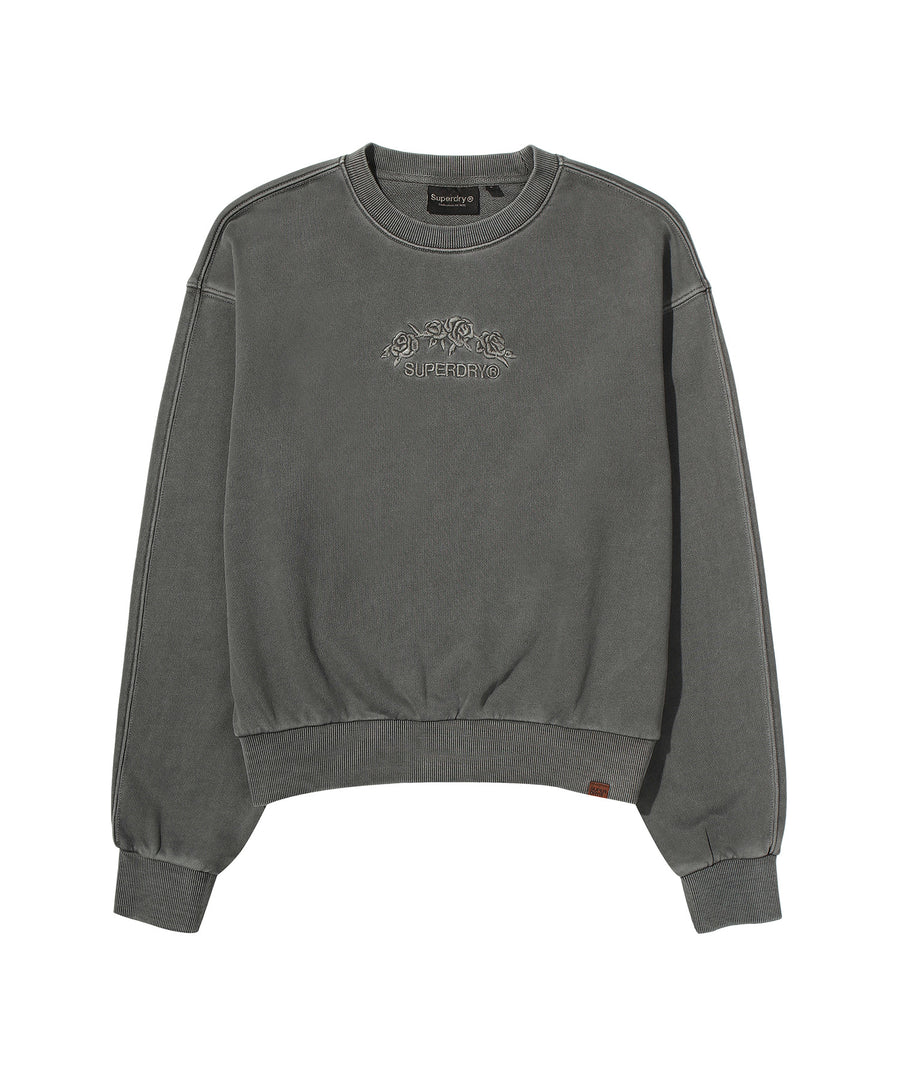W Flower Embroidered Sweatshirt