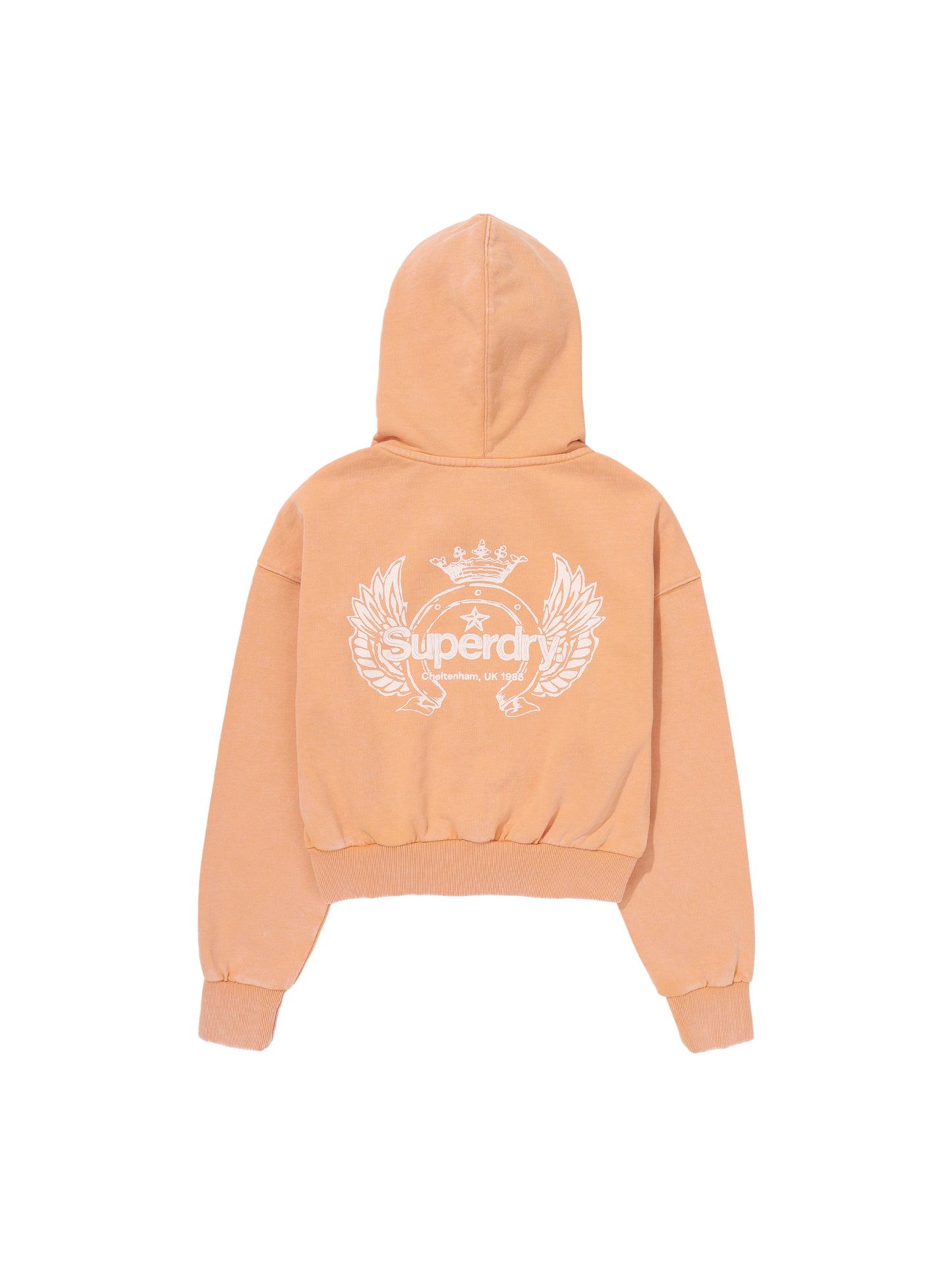 W Vintage Washed Crop Zip-Up Hoodies