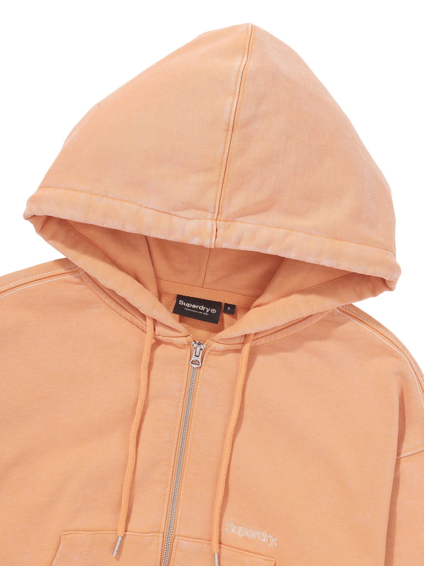 W Vintage Washed Crop Zip-Up Hoodies