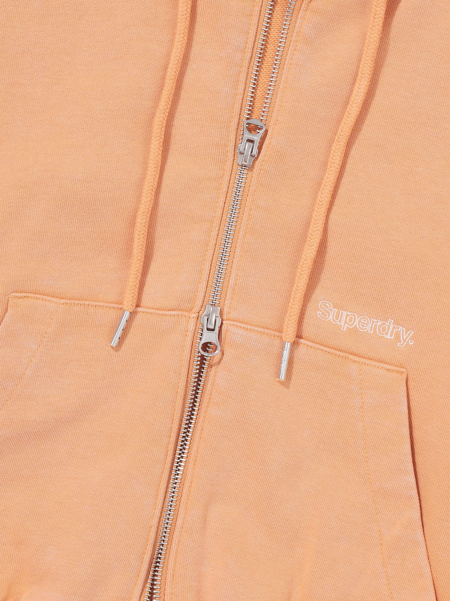 W Vintage Washed Crop Zip-Up Hoodies